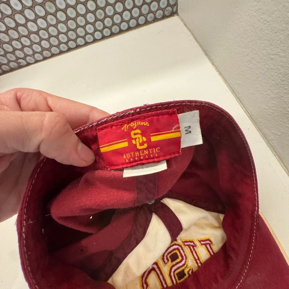 Vintage‎ USC Trojans Hat Cap SC Logo Fitted Medium Southern Cal Red Yellow